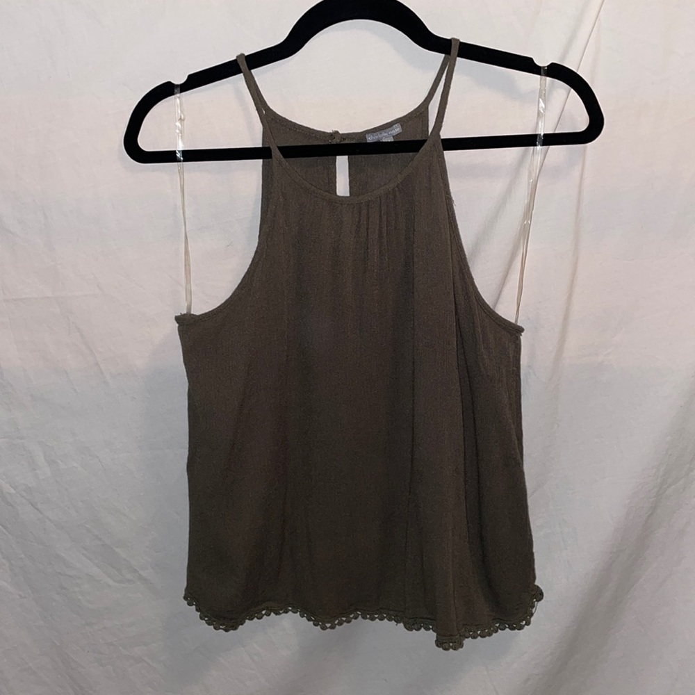 Green woven top